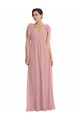 Soft Chiffon Halter Neck Sleeveless Dusty Pink Long Semi Formal Evening Dress / Bridesmaid Dress Kent
