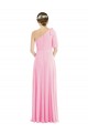 Soft Chiffon One Shoulder Sleeveless Barely Pink Long Semi Formal Evening Dress / Bridesmaid Dress Kent