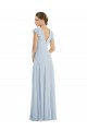 Soft Chiffon Bateau Neck Flutter Sleeves V-Back Long Formal Evening Gown / Bridesmaid Dress Kent