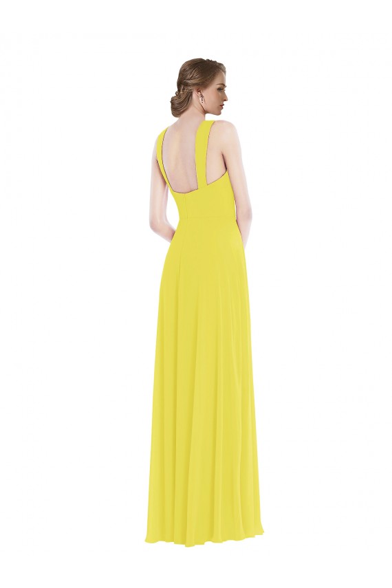 Soft Chiffon Spaghetti Straps Sleeveless Long Semi Formal Evening Dress / Bridesmaid Dress Kent