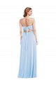 Soft Chiffon Spaghetti Straps Sleeveless Light Sky Blue Long Formal Evening Gown / Bridesmaid Dress Kent