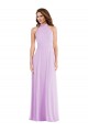 Soft Chiffon Halter Neck Sleeveless Low Back Long Semi Formal Evening Dress / Bridesmaid Dress Kent
