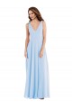 Soft Chiffon V-Neck Sleeveless Long Semi Formal Evening Dress / Bridesmaid Dress Kent