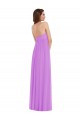 Soft Chiffon Sweetheart Sleeveless Low Back Violet Long Semi Formal Evening Dress / Bridesmaid Dress Kent