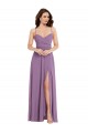 Soft Chiffon Spaghetti Straps Sleeveless Low Back Long Bridesmaid Dress / Formal Dress Kent