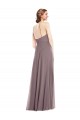 Soft Chiffon Halter Neck Sleeveless Low Back Long Formal Evening Gown / Bridesmaid Dress Kent