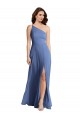 Soft Chiffon One Shoulder Sleeveless Windsor Blue Long Formal Evening Gown / Bridesmaid Dress Kent
