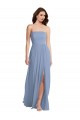 Soft Chiffon Strapless Sleeveless Long Semi Formal Evening Dress / Bridesmaid Dress Kent