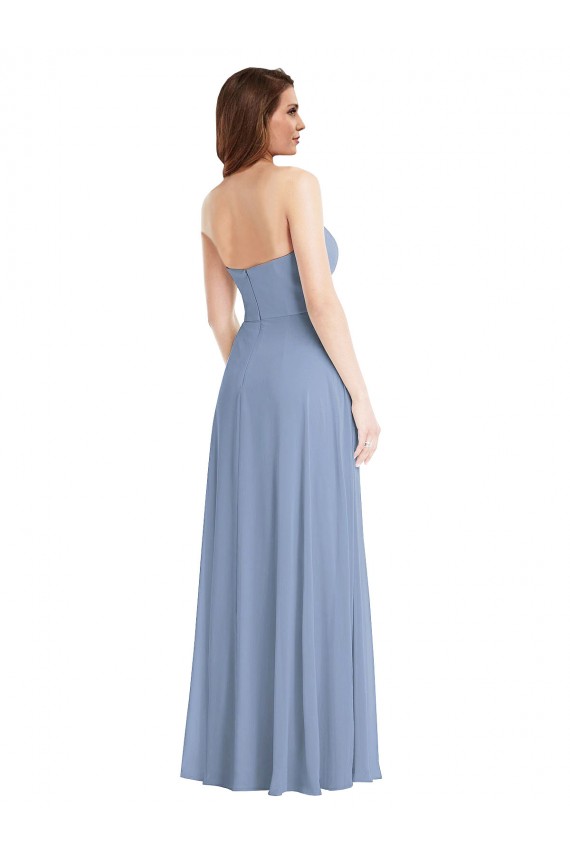 Soft Chiffon Strapless Sleeveless Long Semi Formal Evening Dress / Bridesmaid Dress Kent