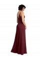 Soft Chiffon V-Neck Sleeveless V-Back Long Bridesmaid Dress / Formal Dress Kent