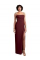 Soft Chiffon Spaghetti Straps Sleeveless Low Back Burgundy Gold Long Evening Dress / Bridesmaid Dress Kent