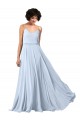 Soft Chiffon Spaghetti Straps Sleeveless Low Back Light Sky Blue Long Formal Dress / Bridesmaid Dress Kent