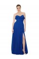 Soft Chiffon Sweetheart Sleeveless Royal Blue Long Bridesmaid Dress Kent