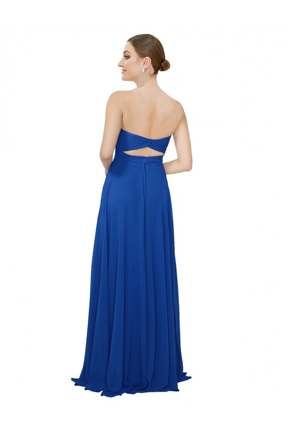 Chiffon Sweetheart Sleeveless Keyhole Back Long Bridesmaid Dress / Evening Dress Kent