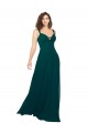 Soft Chiffon V-Neck Sleeveless Low Back Hunter Long Bridesmaid Dress Kent