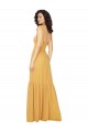Soft Chiffon Square Neck Sleeveless Saffron Long Bridesmaid Dress Kent