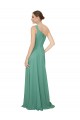 Soft Chiffon One Shoulder Sleeveless Icelandic Silver Long Bridesmaid Dress Kent