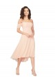 Soft Chiffon Square Neck Cold Shoulder Low Back Midi Length High Low Bridesmaid Dress Kent