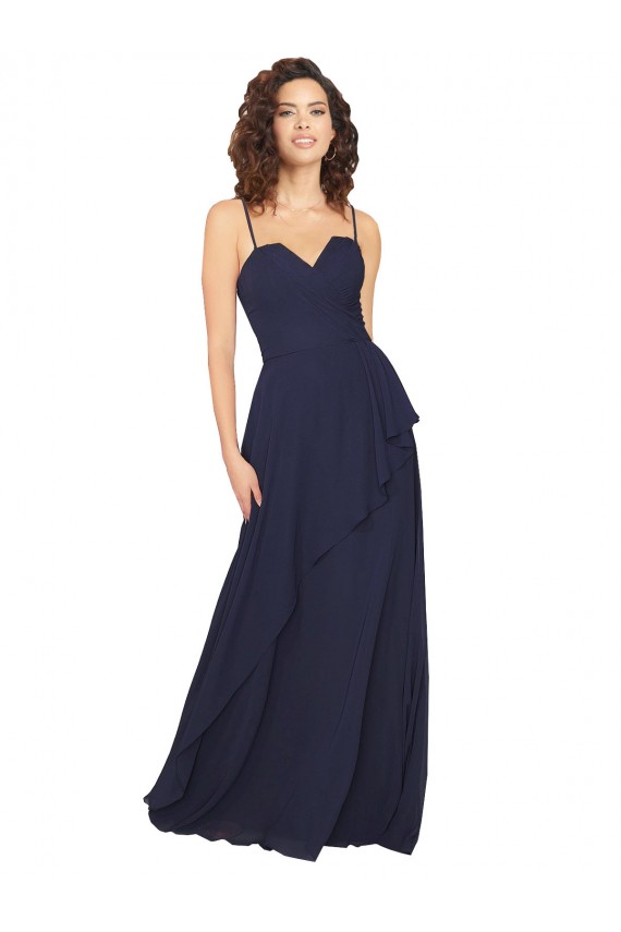 Chiffon V-Neck Sleeveless Low Back Long Bridesmaid Dress / Formal Dress Kent