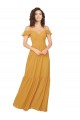 Soft Chiffon V-Neck Cold Shoulder Keyhole Back Long Bridesmaid Dress Kent