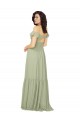 Soft Chiffon V-Neck Cold Shoulder Keyhole Back Long Bridesmaid Dress Kent
