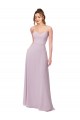 Soft Chiffon Sweetheart Sleeveless Pink Glow Long Bridesmaid Dress Kent