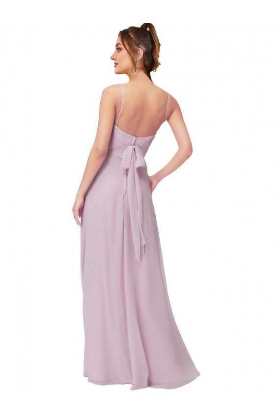 Soft Chiffon Sweetheart Sleeveless Pink Glow Long Bridesmaid Dress Kent
