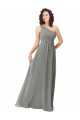 Soft Chiffon One Shoulder Sleeveless Wisteria Long Bridesmaid Dress Kent