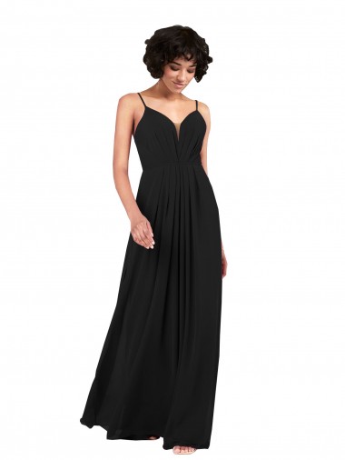 Soft Chiffon V-Neck Sleeveless Open Back Long Formal Evening Gown / Bridesmaid Dress Kent