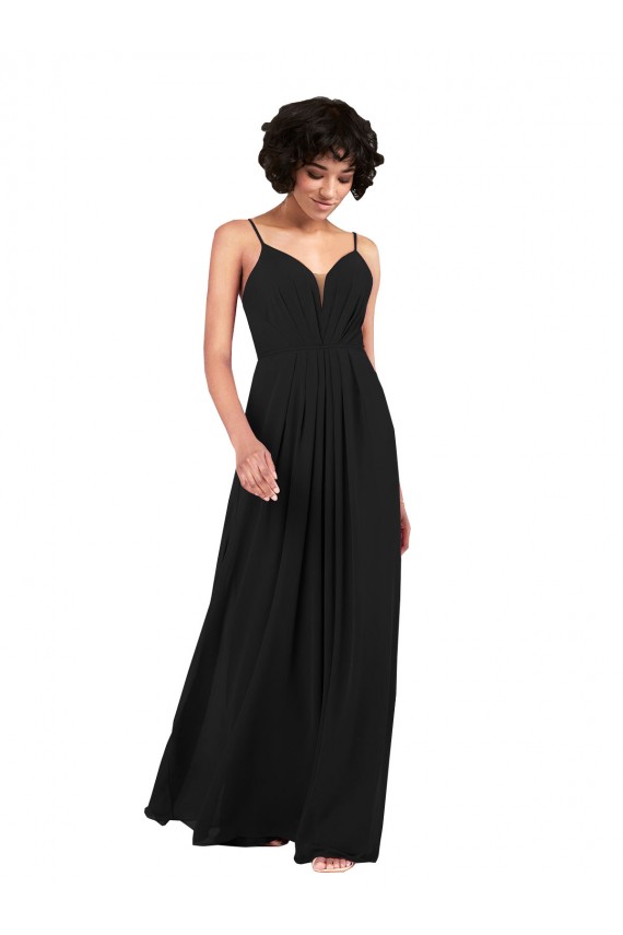 Soft Chiffon V-Neck Sleeveless Open Back Long Formal Evening Gown / Bridesmaid Dress Kent