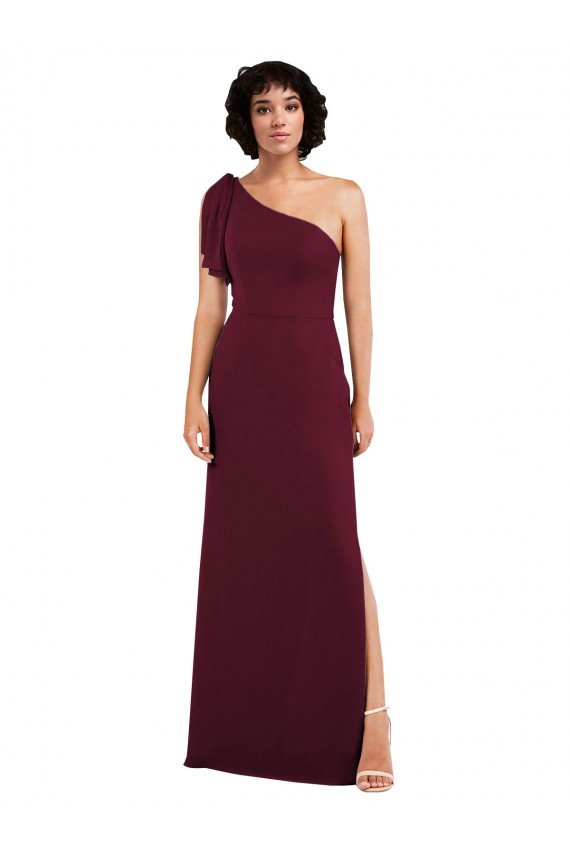 Soft Chiffon One Shoulder Sleeveless Long Formal Evening Gown / Bridesmaid Dress Kent
