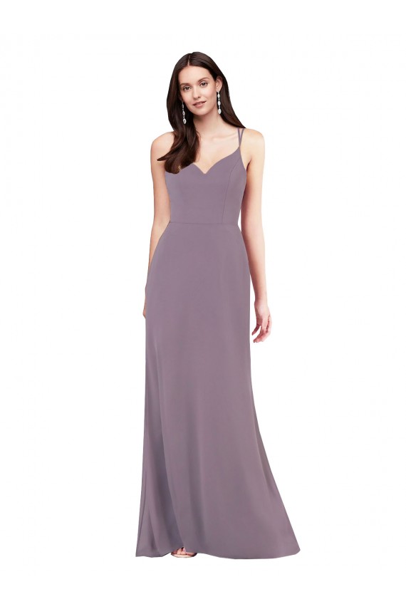 Soft Chiffon Sweetheart Sleeveless Open Back Long Formal Evening Gown / Bridesmaid Dress Kent