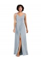 Soft Chiffon V-Neck Sleeveless Low Back Sea Glass Long Bridesmaid Dress Kent