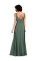 Soft Chiffon V-Neck Sleeveless Low Back Sea Glass Long Bridesmaid Dress Kent