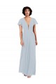 Soft Chiffon V-Neck Cap Sleeves Long Bridesmaid Dress / Formal Dress Kent