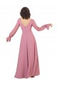 Soft Chiffon V-Neck Long Sleeves Long Formal Dress / Bridesmaid Dress Kent
