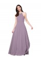 Chiffon Halter Neck Sleeveless Keyhole Back Long Bridesmaid Evening Dress Kent