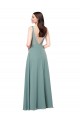 Soft Chiffon V-Neck Sleeveless V-Back Long Formal Evening Gown / Bridesmaid Dress Kent