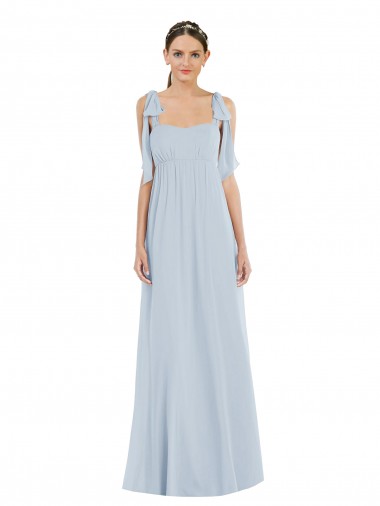 Soft Chiffon Spaghetti Straps Sleeveless Low Back Long Semi Formal Evening Dress / Bridesmaid Dress Kent