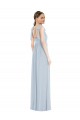 Soft Chiffon Spaghetti Straps Sleeveless Low Back Long Semi Formal Evening Dress / Bridesmaid Dress Kent