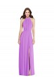Soft Chiffon Halter Neck Sleeveless Open Back Long Formal Evening Gown / Bridesmaid Dress Kent
