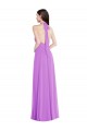 Soft Chiffon Halter Neck Sleeveless Open Back Long Formal Evening Gown / Bridesmaid Dress Kent