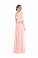 Soft Chiffon One Shoulder Bell Sleeves Long Semi Formal Evening Dress / Bridesmaid Dress Kent