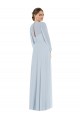 Soft Chiffon Strapless Puff Sleeves Keyhole Back Long Formal Evening Gown / Bridesmaid Dress Kent