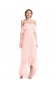 Soft Chiffon Off the Shoulder Sleeveless Long High Low Bridesmaid Dress Kent