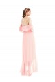 Soft Chiffon Off the Shoulder Sleeveless Long High Low Bridesmaid Dress Kent