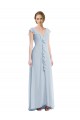 Soft Chiffon V-Neck Sleeveless V-Back Long Black Tie Evening Gown / Bridesmaid Dress Kent