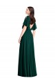 Soft Chiffon Bateau Neck Bell Sleeves V-Back Long Semi Formal Evening Dress / Bridesmaid Dress Kent