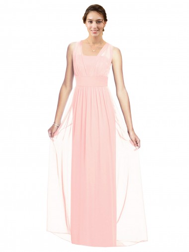 Luxe Chiffon V-Neck Sleeveless Long Bridesmaid Dress Kent