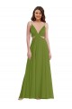 Soft Chiffon V-Neck Sleeveless Open Back Long Plus Size Evening Gown / Bridesmaid Dress Kent